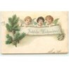 n°16529 - Carte en Relief - Fröhliche Weihnachten - Anges, et branche de sapin