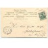 n°16530 - Carte Gaufrée - Fröhliche Weihnachten - Père Noël et Ange Gardien apportant des cadeaux