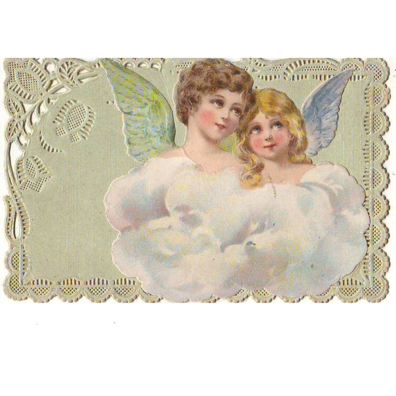 n°10599 - Anges (chromo collé)