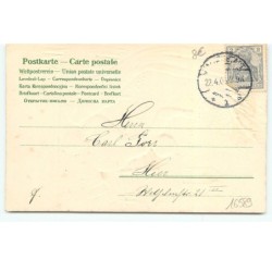 n°16589 - Carte Gaufrée - Fröhliche Ostern - Jeune femme remplissant d'eau une cruche
