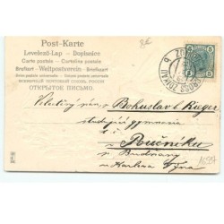 n°16597 - Carte Gaufrée - Veselé velikonoce - Une maman lièvre habillée avec son petit