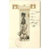 n°16636 - Carte Gaufrée - Art Nouveau - Fröhliche Ostern - Jeune femme et un mouton