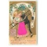 n°16643 - Carte Gaufrée - Ramoneur embêtant une jeune femme