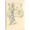 n°1665 - Femme regardant un couple s'éloigné - Henri Boutet ?