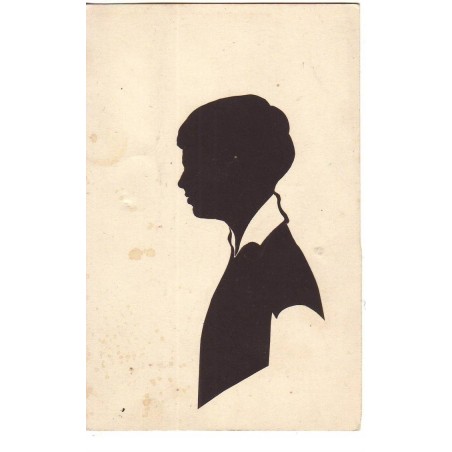 n°16663 - Silhouette - Profil d'un jeune homme