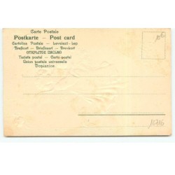n°16716 - Carte Gaufrée - Joyeux Noël - Ange apportant une guirlande fleurie