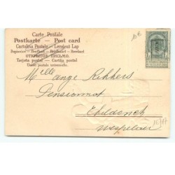 n°16717 - Carte Gaufrée - Joyeux Noël - Enfants regardant un ange gardien apportant un sapin