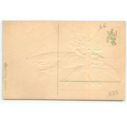 n°16727 - Carte Gaufrée - Fröhliche Weihnachten - Ange Gardien apportant un bouquet de roses