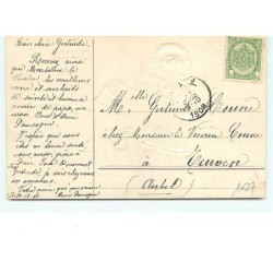 n°10627 - Carte Fantaisie Gaufrée - Bonne Année - Fillette avec un chien