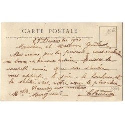 n°16851 - Carte Tissée Soie - Bonne Année - Diligence tirée par chevaux