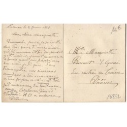 n°16852 - Carte Brodée - Souvenir de Valence - Fleurs