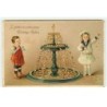 n°16868 - Carte Gaufrée - E powinszowaniem Nowego Roky - Enfants près d'une fontaine d'où coulent des pièces d'or