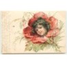 n°16891 - Surréalisme - Tête de fillette dans un coquelicot
