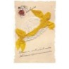 n°16953 - Bonnet Ste-Catherine - Si vous ne voulez pas le mettre ... - Bonnet blanc et ruban jaune