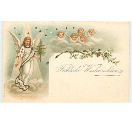 n°16982 - A & MB n°102 - Fröhliche Weihnachten - Ange apportant un sapin
