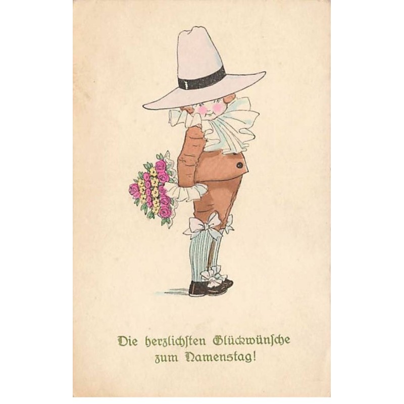 Illustrateur - Pauli Ebner - MM Vienne 1137 - Enfant avec un bouquet de Fleurs