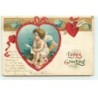 n°17015 - Carte Gaufrée - Clapsaddle - Love's Greeting - What the star is to the even .... - Cupidon lisant une lettre