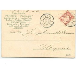 n°10644 - Carte Fantaisie Gaufrée -  Chien sortant d'un panier