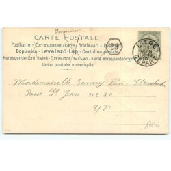 n°17036 - Carte avec Paillettes - Portrait d'une jeune fille