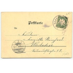 n°17043 - Fillette dans un médaillon avec des pensées