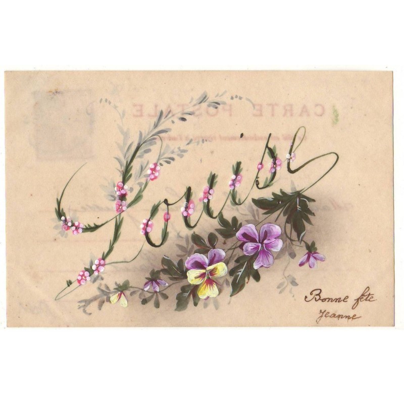 n°17061 - Carte Celluloïd - Prénom Louise