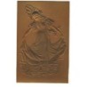 n°17115 - Carte Gaufrée dorée - Jeune femme