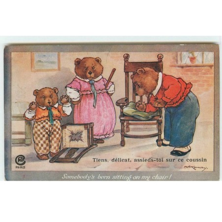 n°17141 - Tiens, délicat, assieds-toi sur ce coussin - Ours habillés - Kennedy