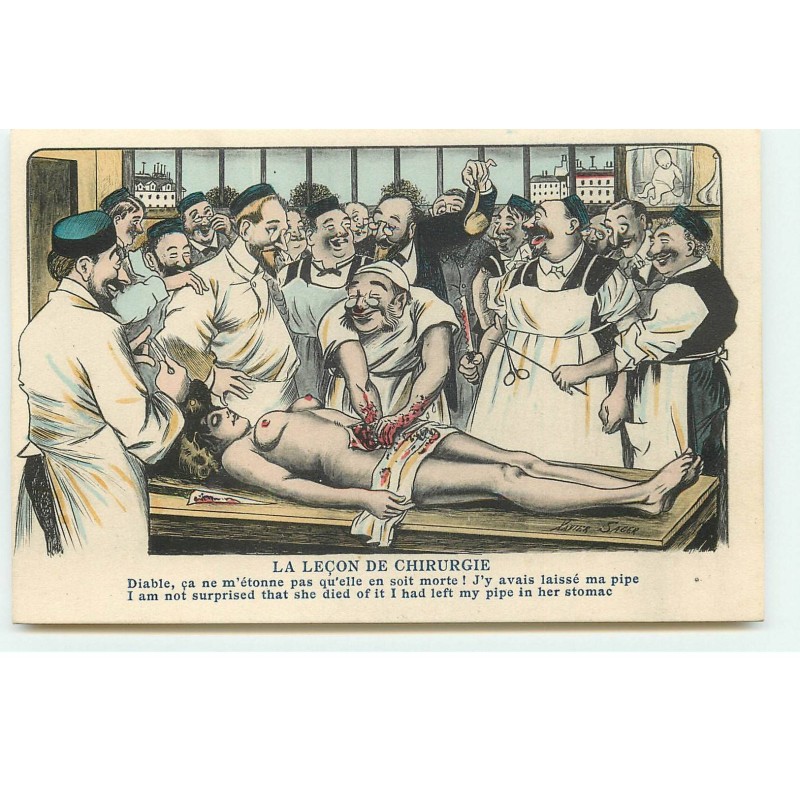 n°17153 - Xavier Sager - La Leçon de Chirurgie - Diable, ça ne m'étonne pas .... laissé ma pipe