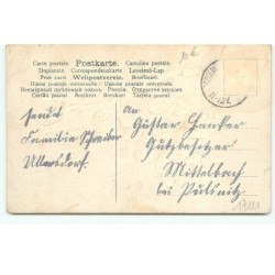 n°17181 - Carte Gaufrée - Ange tenant un sablier, au fond un vieillard