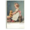n°17191 - Ernst Nelson - Fillette jouant avec un ours en peluche - Teddy Bear