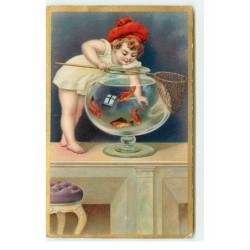 n°17194 - Fillette pêchant...