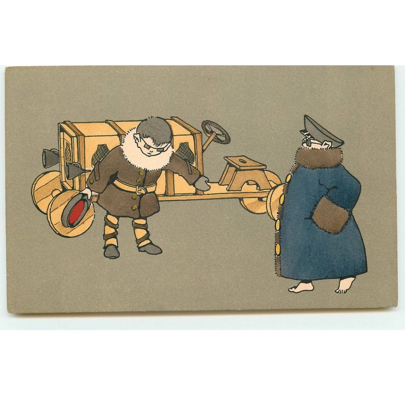 n°17200 - MM Vienne n°437 - Enfants montant dans une voiture en bois - Sport Automobile