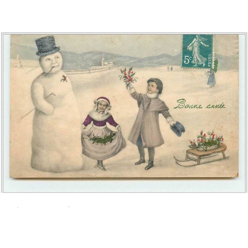 n°1721 - Bonne Année - Bonhomme de neige - VK Vienne