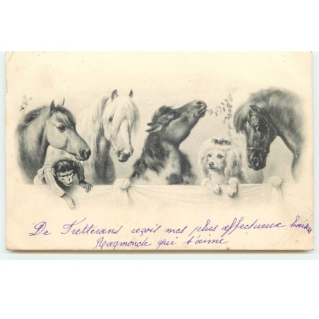 n°17210 - MM Vienne n°158 - Quatre chevaux, un singe et un caniche