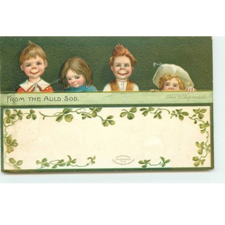 n°17222 - Carte Gaufrée - Clapsaddle - From the Auld Sod - Enfants