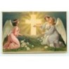 n°17224 - Carte Gaufrée - Gesegnete Ostern ! - Anges Gardiens priant