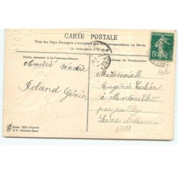 n°17298 - Carte Gaufrée - Pigeon facteur apportant une lettre