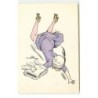 n°17311 - Naillod - Jeune femme portant des patins à roulettes et tombant