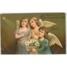 n°10671 - Carte Fantaisie Gaufrée - Fröhliche Weihnachten - Anges