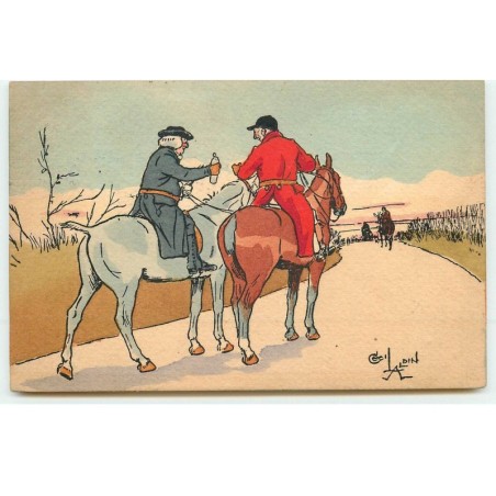 n°17322 - Laldin - MM Vienne n°602 - Deux cavaliers buvant - Retour de chasse