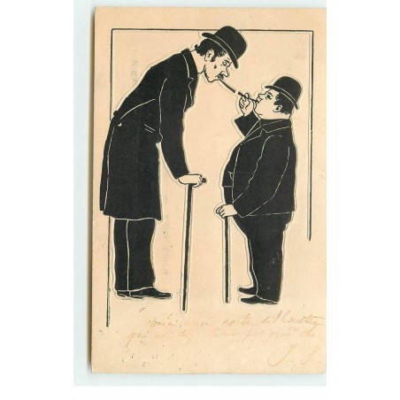n°17324 - Carte Gaufrée - Laurel et Hardy