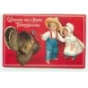 n°17327 - Carte Gaufrée - Clapsaddle - Wishing you a Happy Thanksgiving - Enfant près d'une dinde