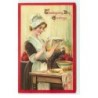n°17328 - Carte Gaufrée - Frances Brundage - Thanksgiving Day Greetings - Jeune femme préparant une tarte