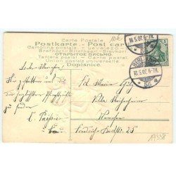 n°17338 - Carte Gaufrée - Fröhliche Pfingsten - Anges portant des brins de muguet