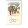 n°1735 - Bonne Année - Enfants et chien chantant