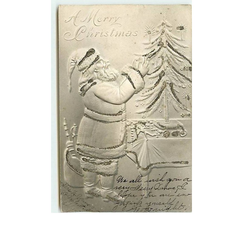 n°10678 - Carte Fantaisie Gaufrée - A Merry Christmas - Santa Claus