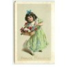 n°17384 - Carte Gaufrée - Fröhliche Pfingsten - Fillette portant un panier rempli de fleurs