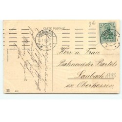 n°17385 - Carte Gaufrée - Fröhliche Pfingsten - Deux enfants, le garçon portant un panier rempli de fleurs
