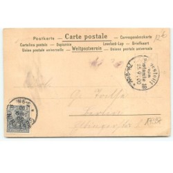 n°17397 - Jeune femme portant un noeud dans les cheveux - Carte avec strasses