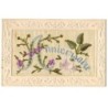 n°17404 - Carte Brodée - Anniversaire - Fleurs